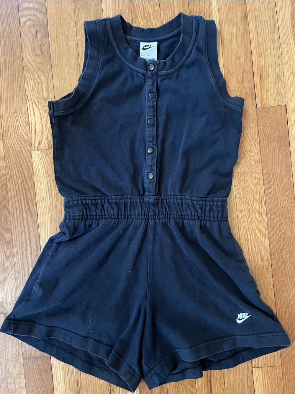 Nike Girls size Large Black Sleeveless Short stretchy Romper